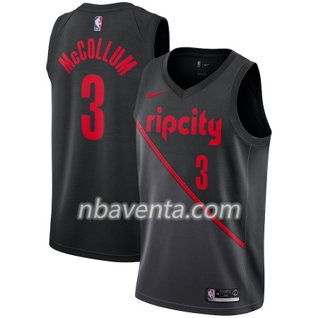 Camiseta Hombre Portland Trail Blazers C.J. McCollum 3 2018-19 Nike City Edition Negro Swingman